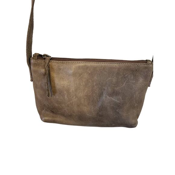 ANTHROPOLOGIE ROCK PAPER SCISSORS Gray Leather Mini Crossbody with Top Zipper - Picture 2 of 7